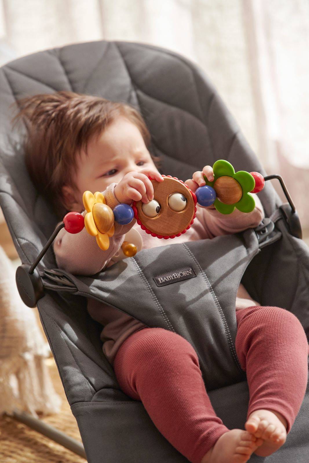 BabyBjorn Leżaczek Bliss Woven Antracyt + Zabawka