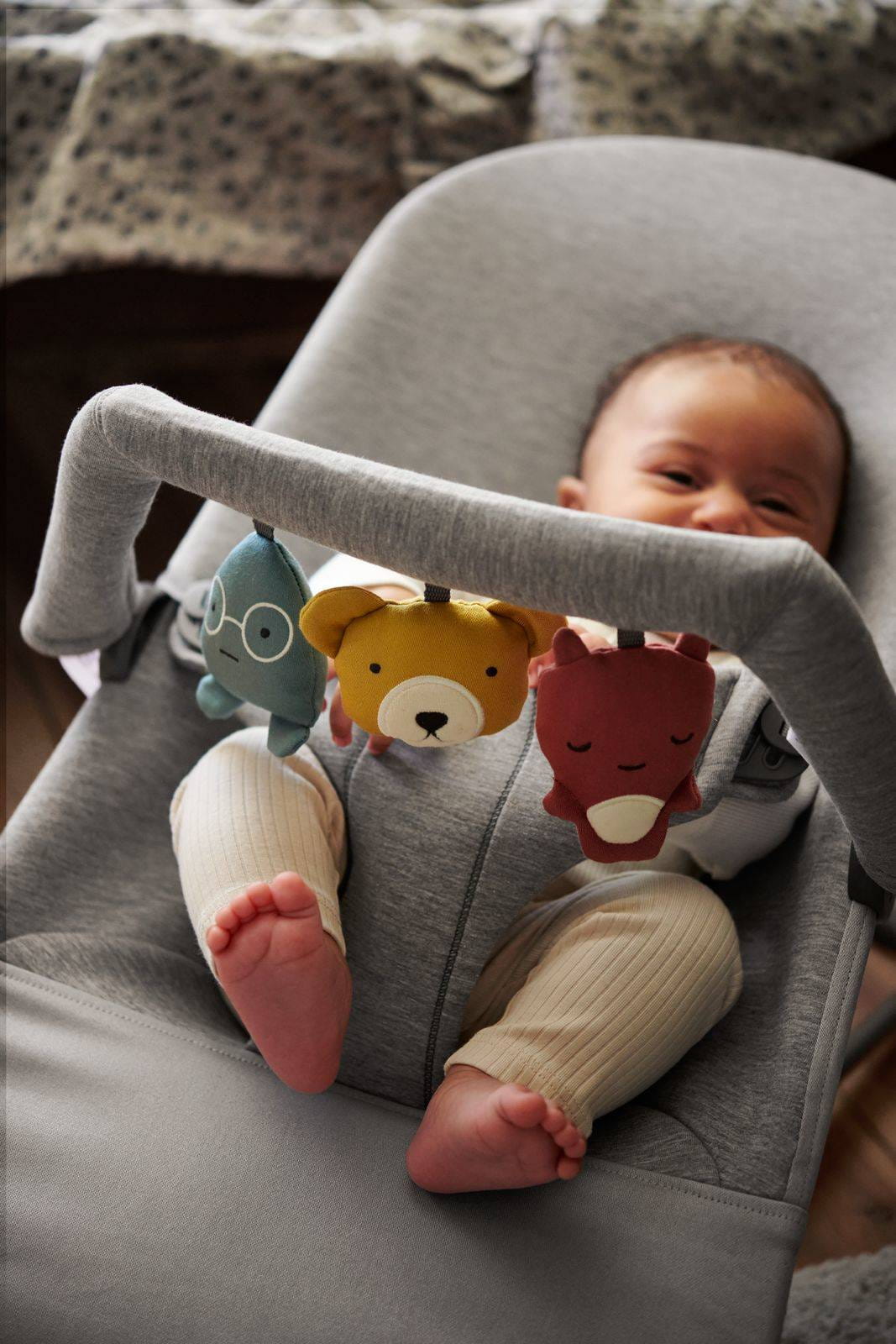 BabyBjorn Leżaczek Bliss 3D Jersey Jasny Szary + Zabawka 