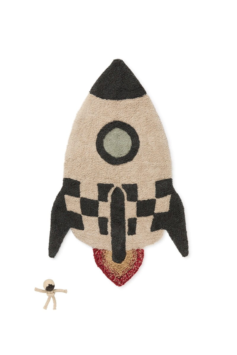  Lorena Canals Dywan bawełniany Rakieta "Mom, I want to be an astronaut" 85x135 