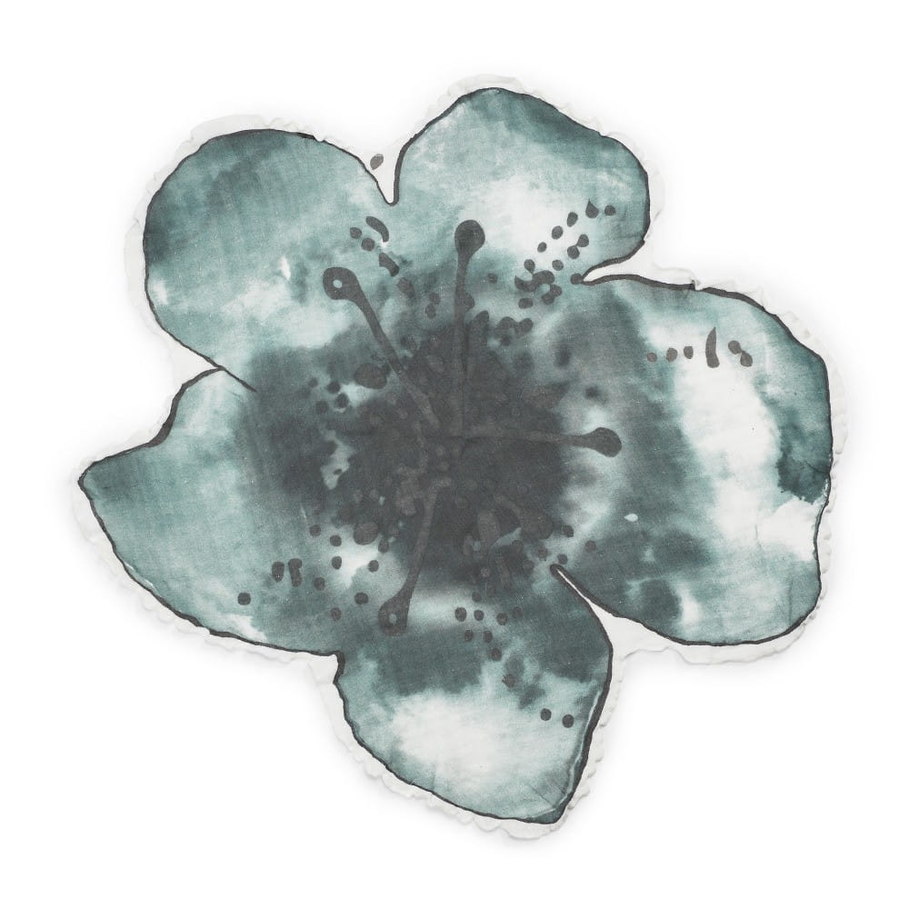 Elodie Details Kocyk Bambusowy Embedding Bloom Petrol 80x80cm