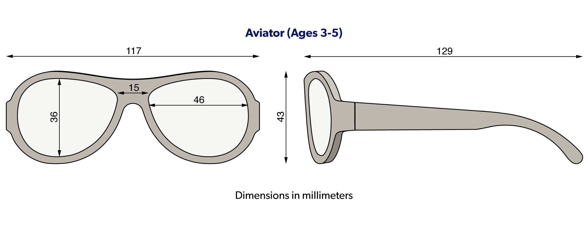 Babiators Okulary Aviator Nautical Navy 0-2 lat