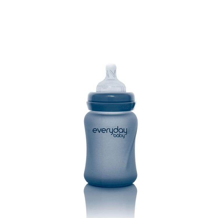 Everyday Baby Szklana Butelka Reagująca na Temperaturę 150 ml S - borówkowa 