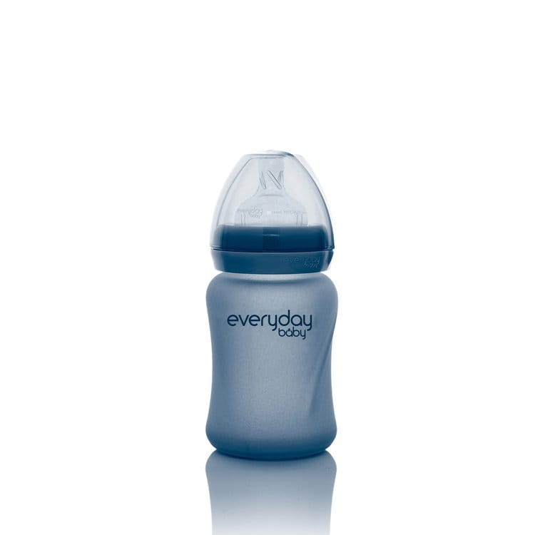 Everyday Baby Szklana Butelka Reagująca na Temperaturę 150 ml S - borówkowa 