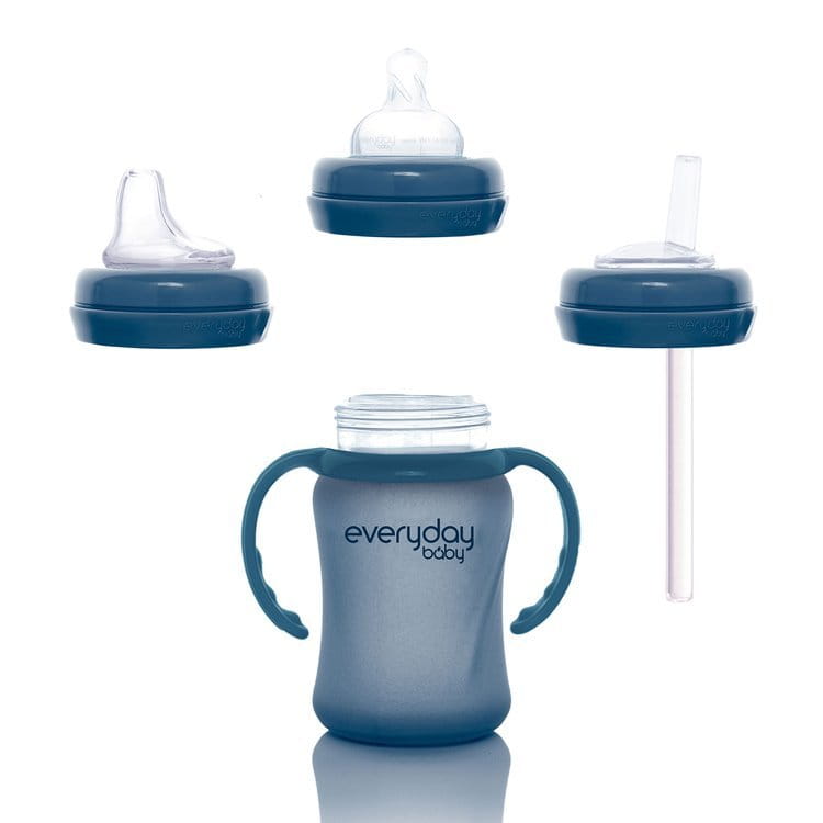 Everyday Baby Szklana Butelka Reagująca na Temperaturę 150 ml S - borówkowa 