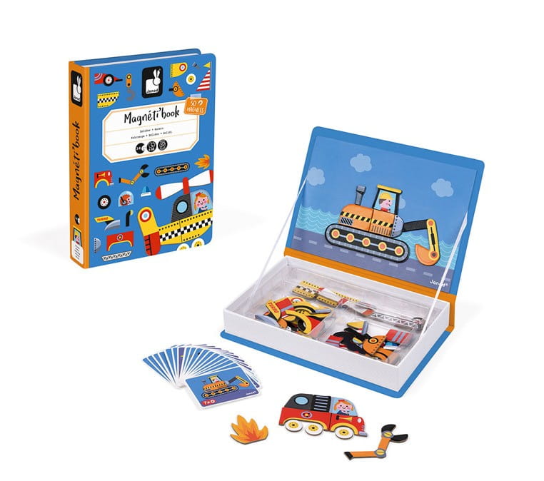 Janod Układanka Magnetyczna Pojazdy 3+ | Magnetibook