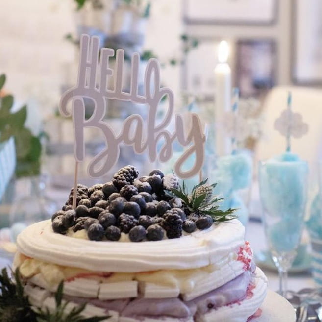JaBaDaBaDo Pikiery i dekoracja "Hello Baby" na Baby Shower 