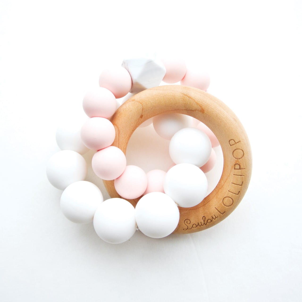 LouLou Lollipop Gryzak Drewniany Trinity Pink Quartz 0+