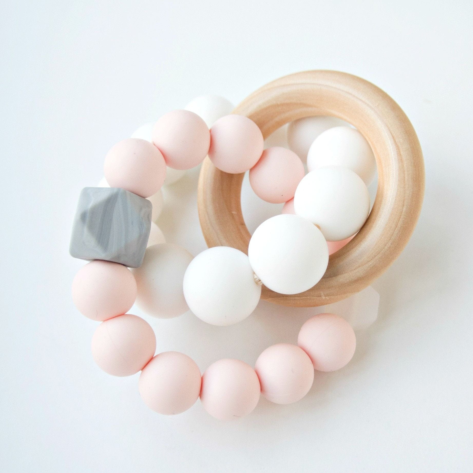 LouLou Lollipop Gryzak Drewniany Trinity Pink Quartz 0+