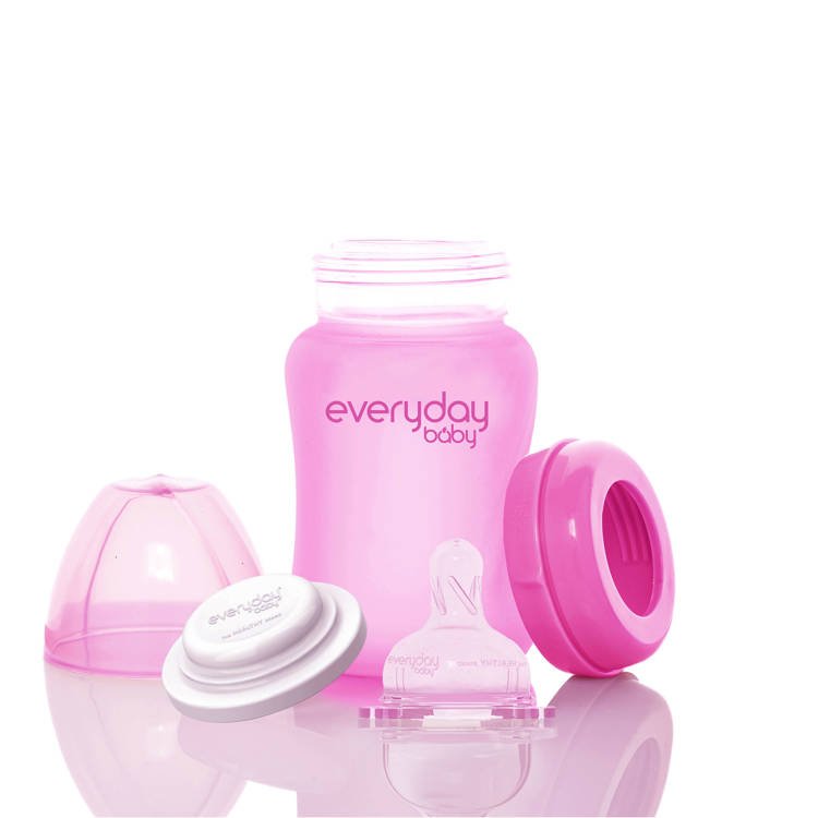 Everyday Baby Szklana Butelka Reagująca na Temperaturę 150 ml S - Wiśniowa