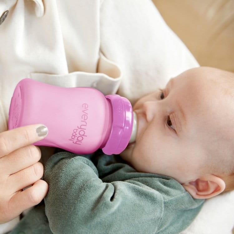 Everyday Baby Szklana Butelka Reagująca na Temperaturę 150 ml S - Wiśniowa