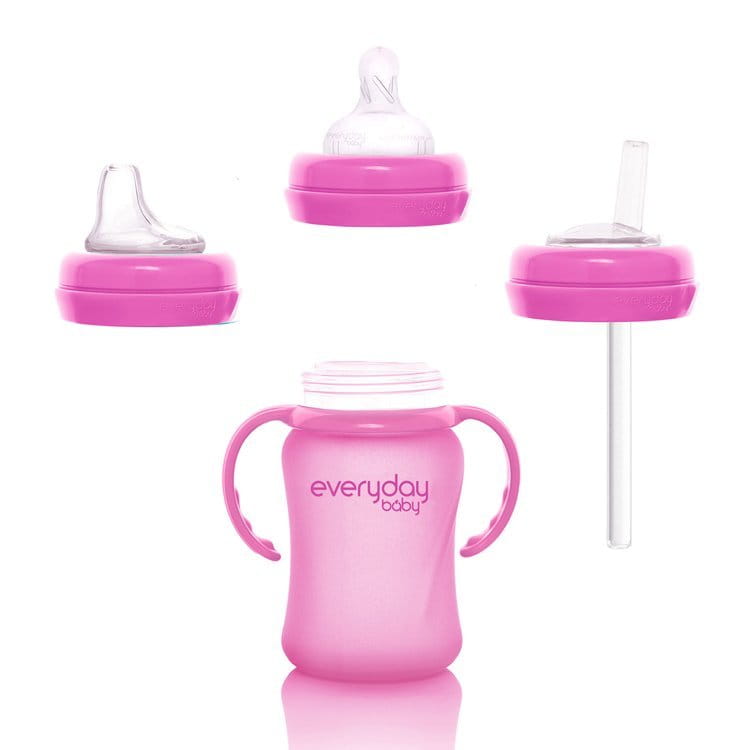 Everyday Baby Szklana Butelka Reagująca na Temperaturę 150 ml S - Wiśniowa
