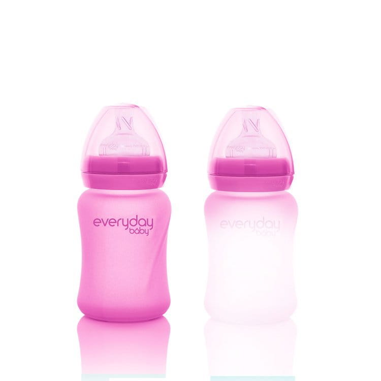 Everyday Baby Szklana Butelka Reagująca na Temperaturę 150 ml S - Wiśniowa