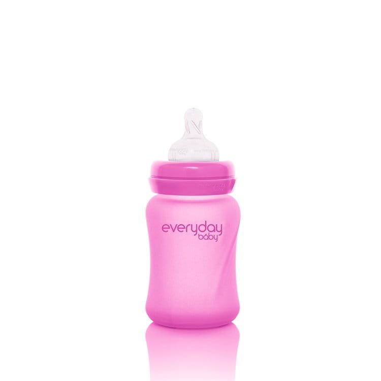 Everyday Baby Szklana Butelka Reagująca na Temperaturę 150 ml S - Wiśniowa