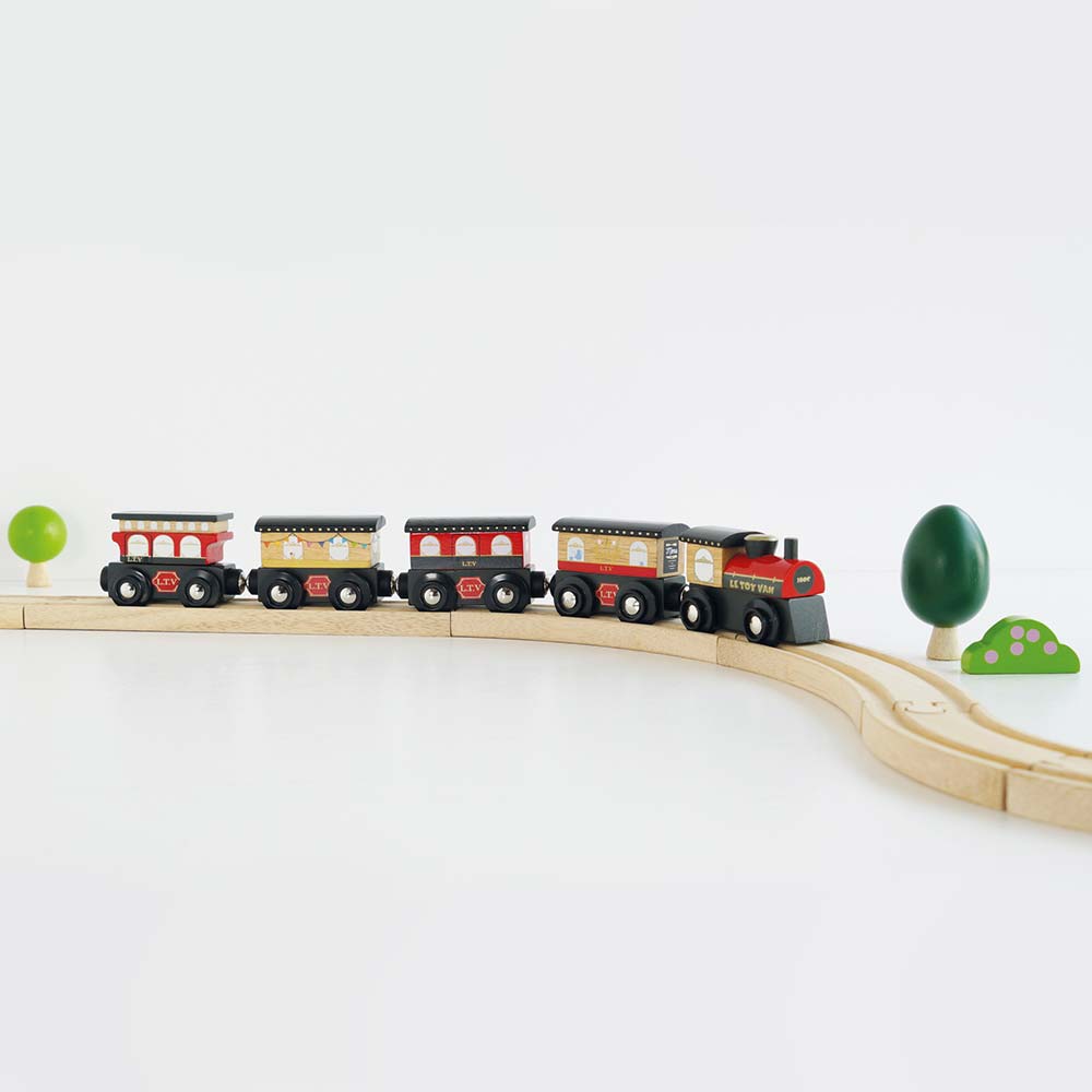 Le Toy Van Pociąg Royal Express Drewniany z Wagonami 3+