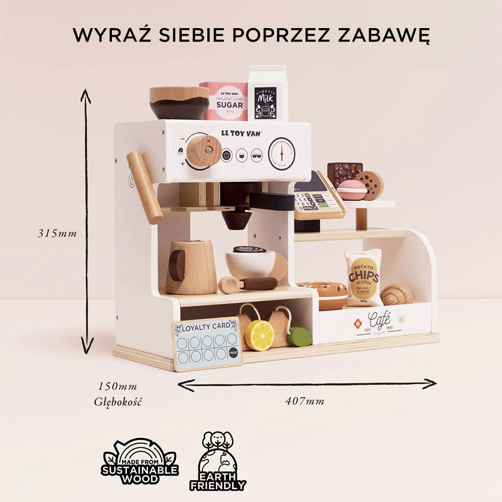 Le Toy Van Drewniana Kawiarnia Sklep Barista 3+
