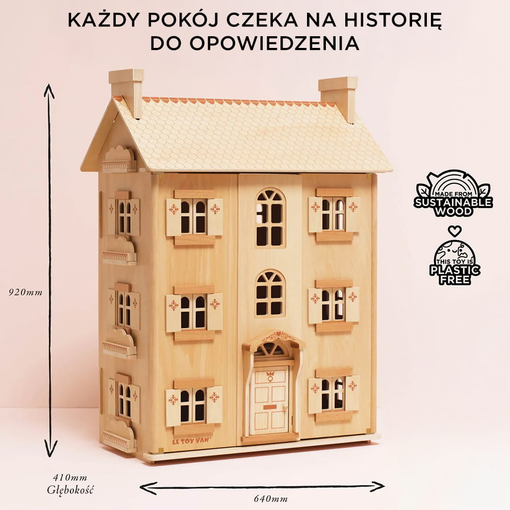 Drewniany domek dla lalek – naturalna zabawka | Le Toy Van