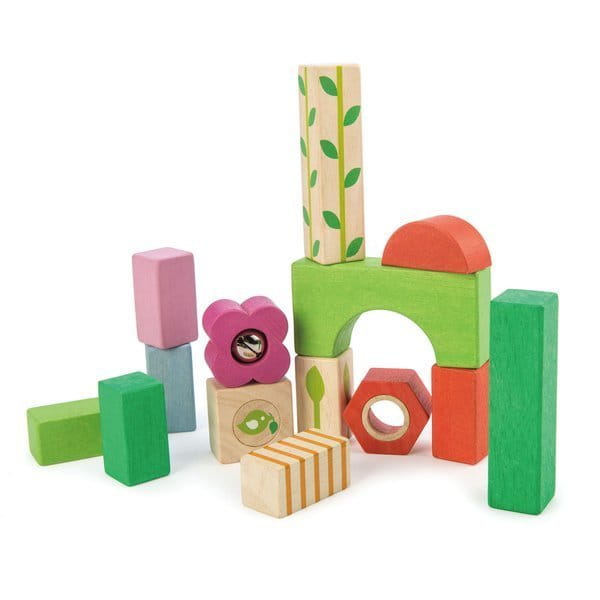 Tender Leaf Toys Drewniane Klocki 12el Kalejdoskop 1+