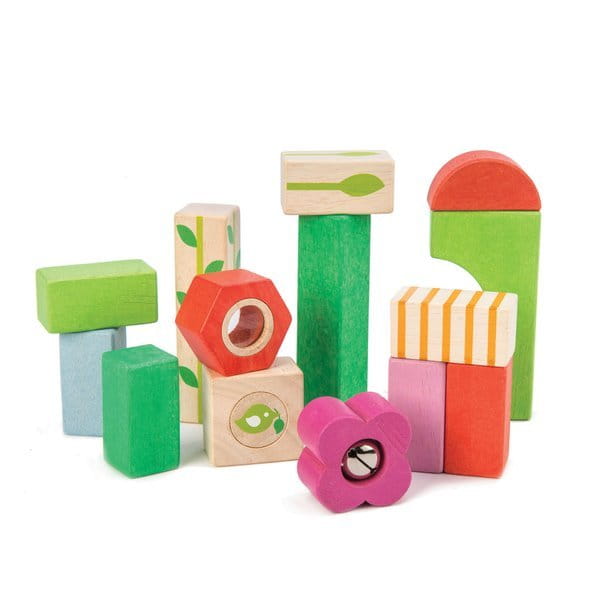 Tender Leaf Toys Drewniane Klocki 12el Kalejdoskop 1+