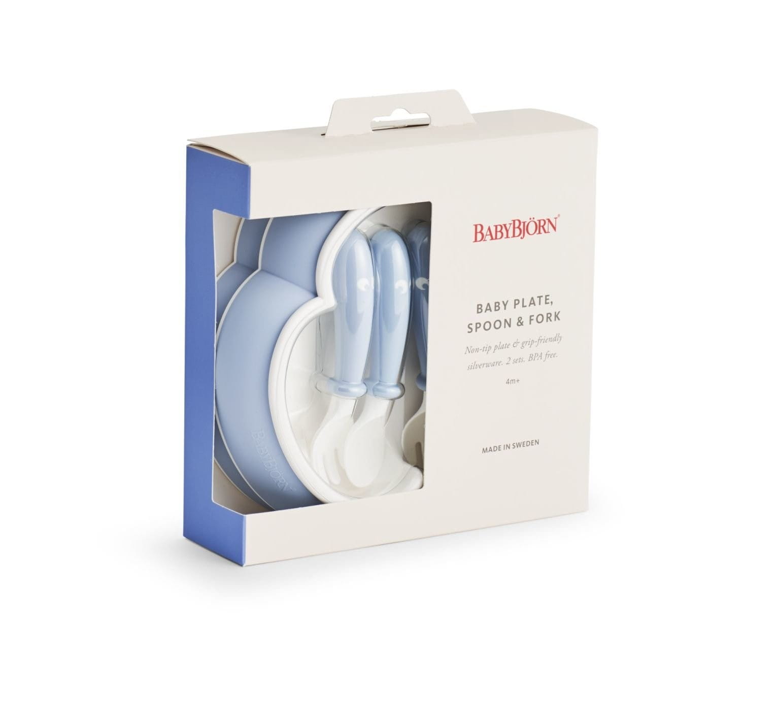 BABYBJÖRN Talerzyki ze sztućcami Powder Blue
