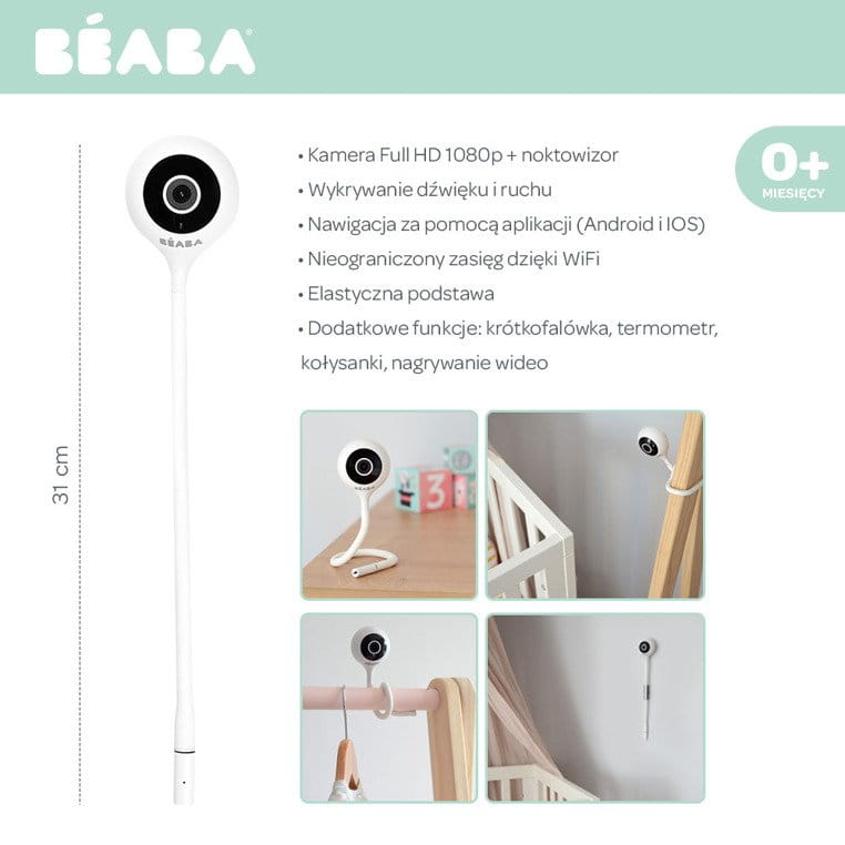 Beaba ZEN Connect Niania Wideo Full HD Wi-Fi Biała
