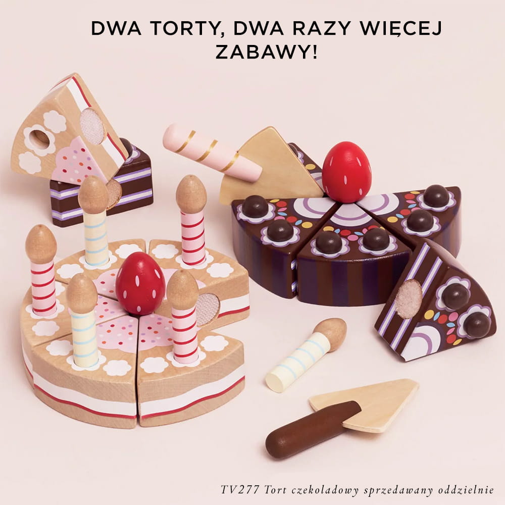 Le Toy Van Drewniany Tort Urodzinowy ze Świeczkami 3+