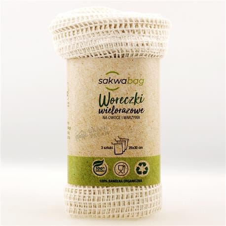 Sakwabag, Worki na zakupy zero waste, zestaw mix, 3 sztuki