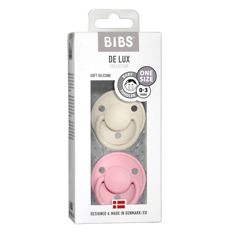 Smoczek BIBS De Lux 2szt. Ivory & Baby Pink ONE SIZE