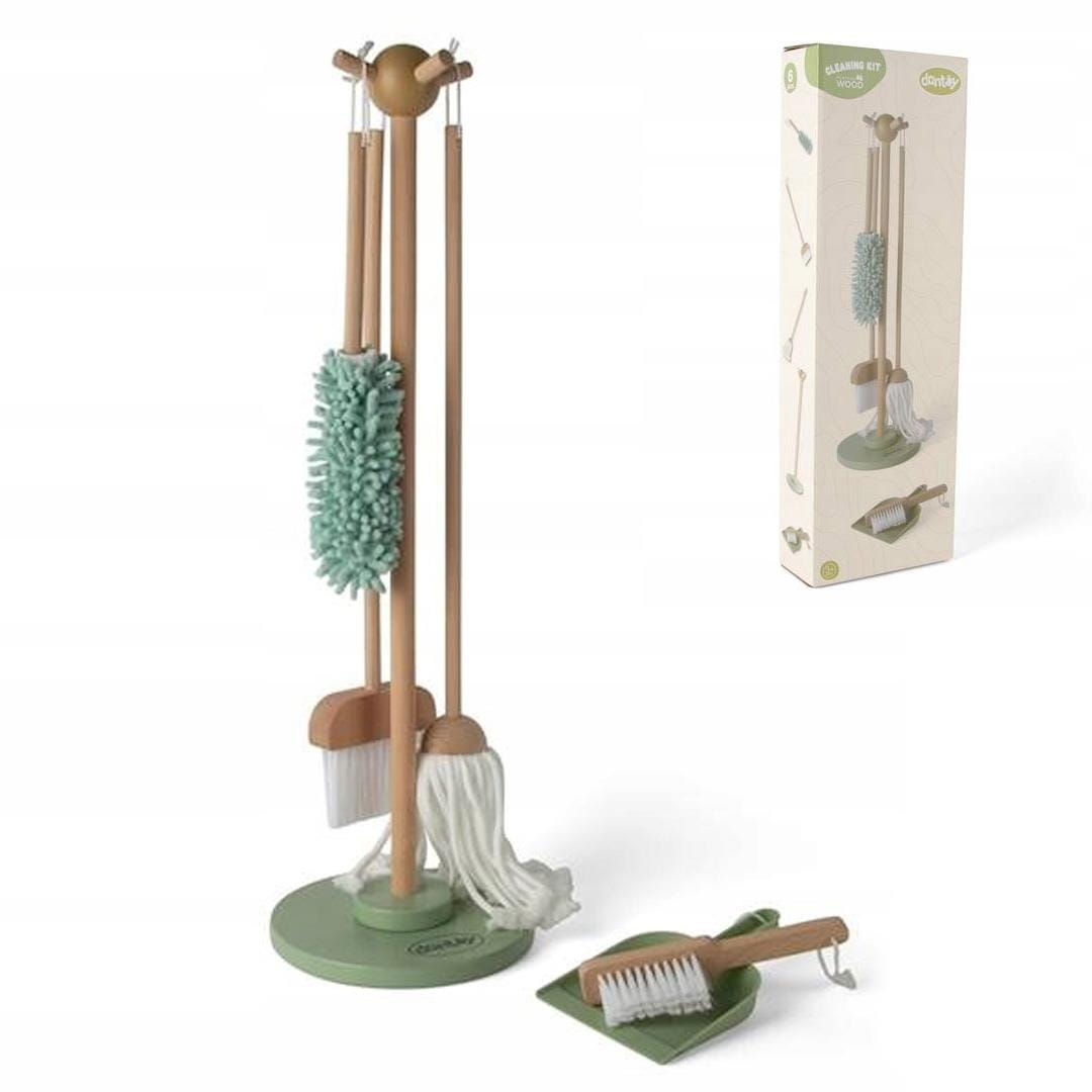 DANTOY Drewniany zestaw do sprzątania dla dzieci Playful Wood – 6 elementów