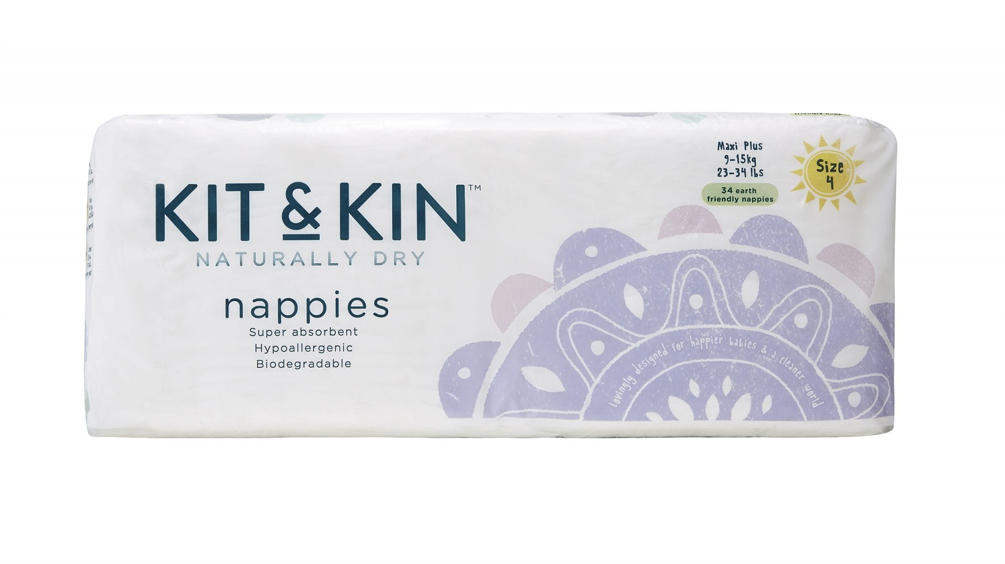 Kit and Kin Pieluszki Maxi 7-11kg Giraffe/Hippo 34szt.