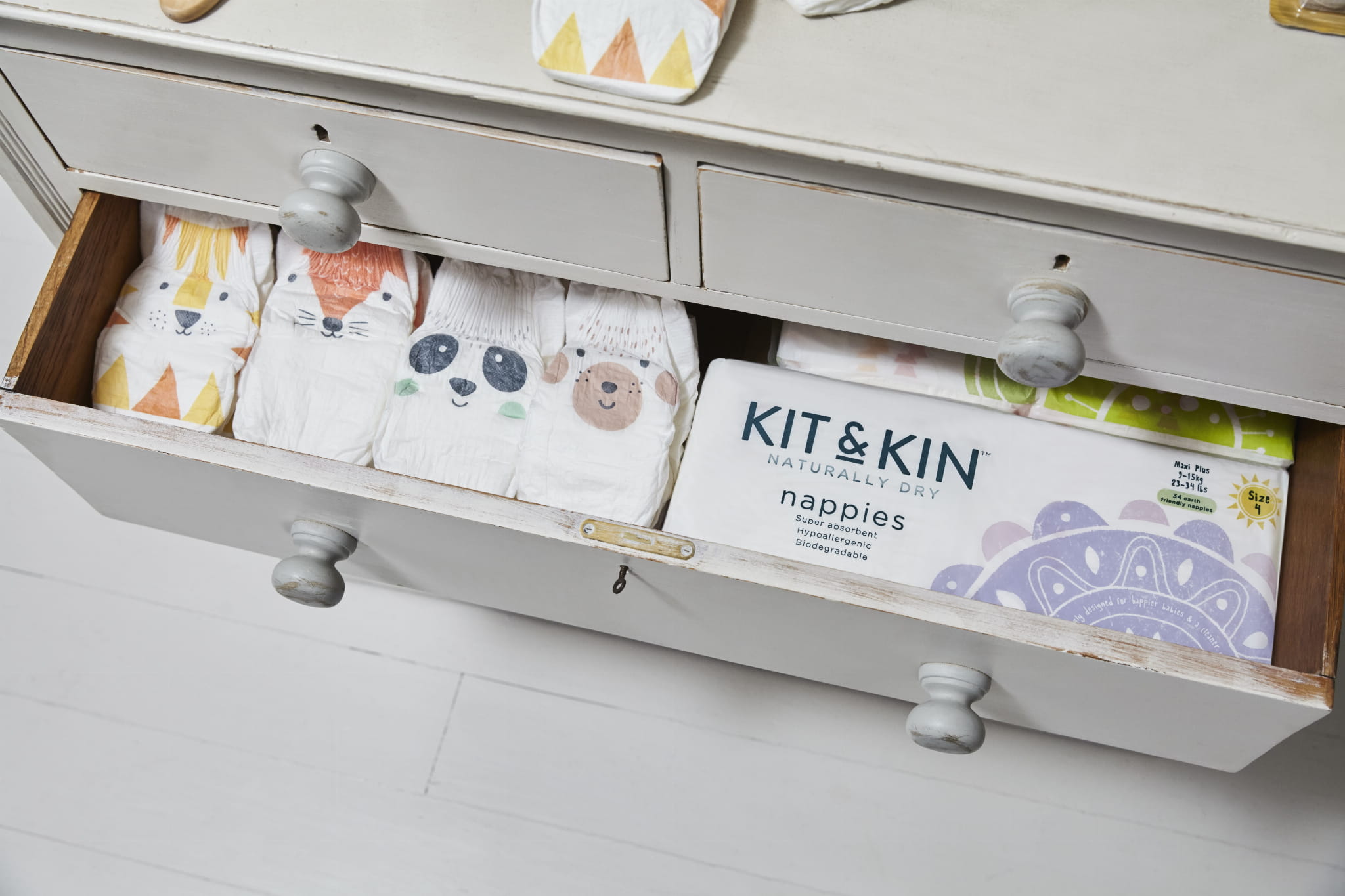 Kit and Kin Pieluszki Maxi 7-11kg Giraffe/Hippo 34szt.