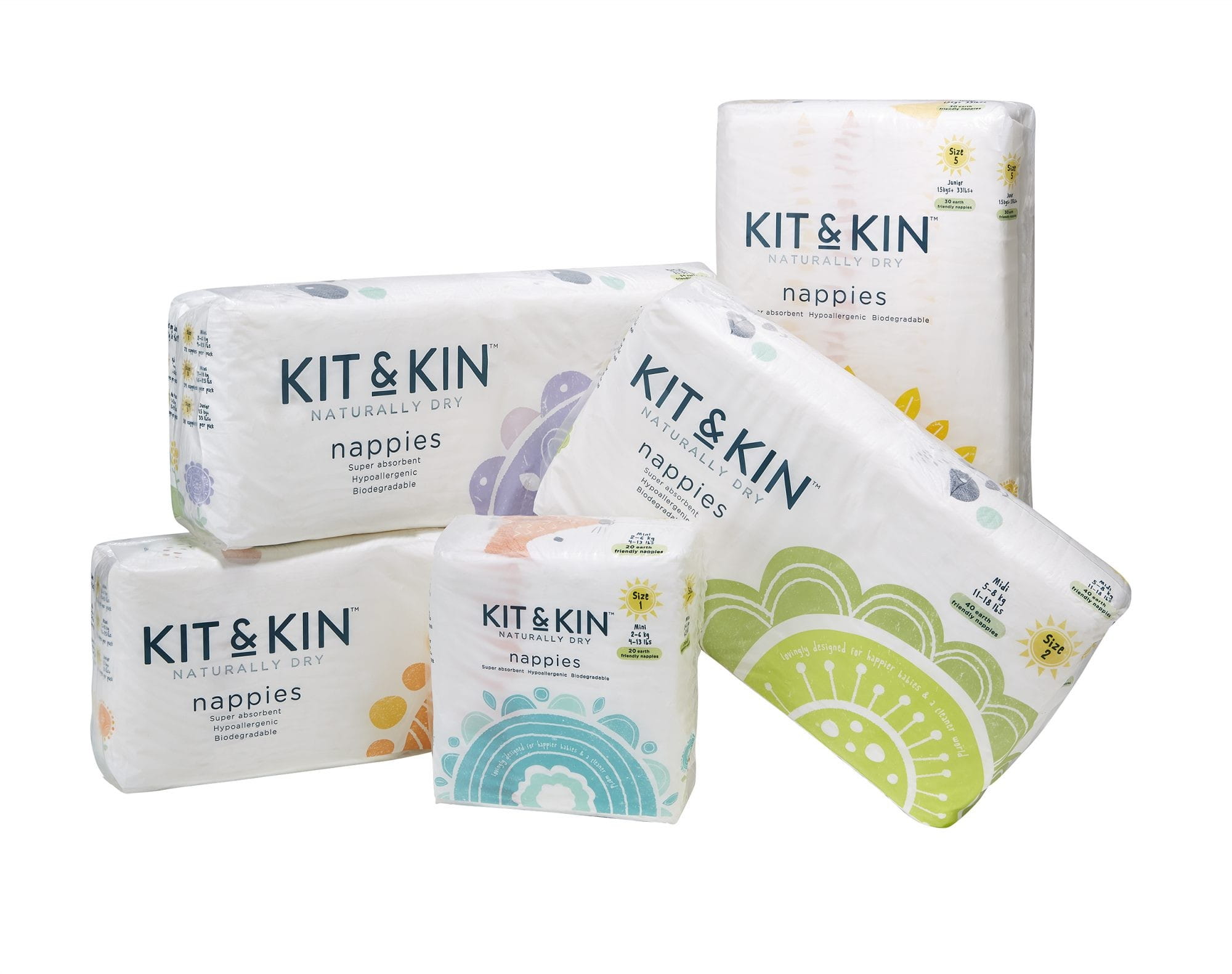 Kit and Kin Pieluszki Maxi 7-11kg Giraffe/Hippo 34szt.