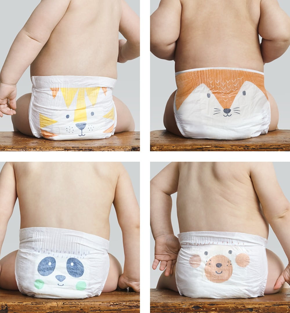 Kit and Kin Pieluszki Maxi 7-11kg Giraffe/Hippo 34szt.