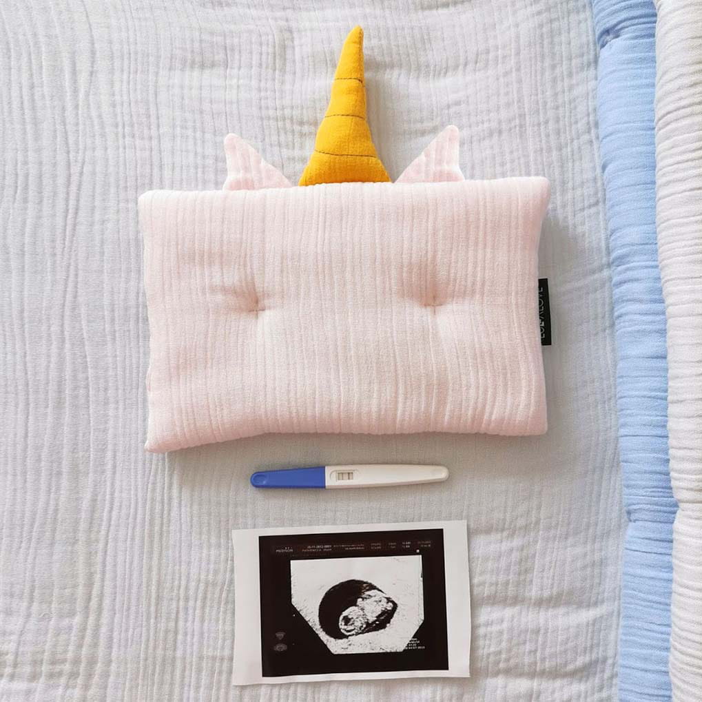 Lullalove Poduszka Jednorożec Muślin Różowy Kwarc 30×40