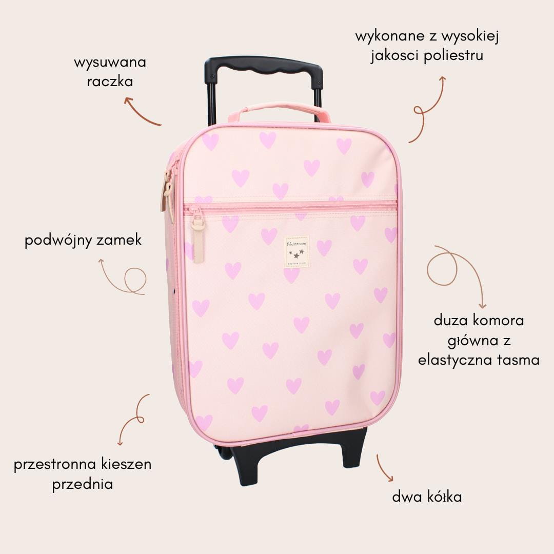 KIDZROOM  Walizka dla dzieci Magical Heart pink