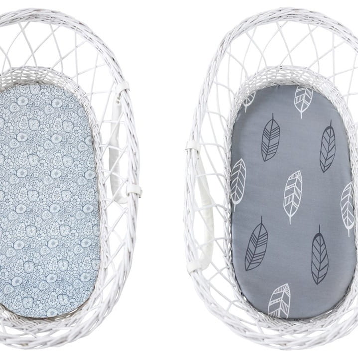 Sleepee Prześcieradło do gondoli We Care 2-pak 0+ Grey/Piórka