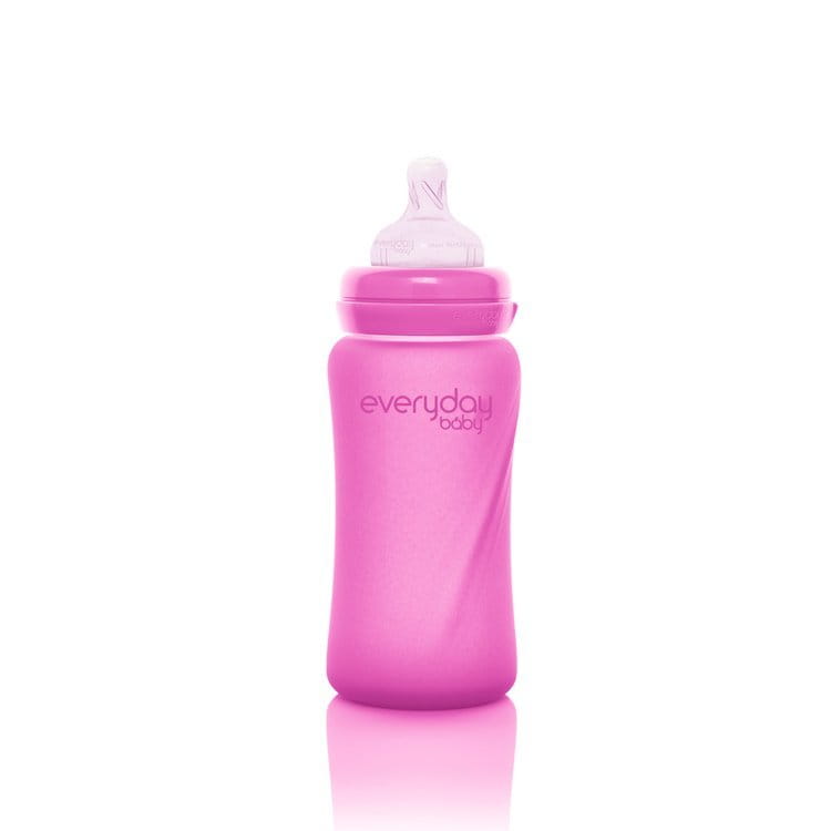 Everyday Baby Szklana Butelka Reagująca na Temperaturę 240 ml M - Wiśniowa