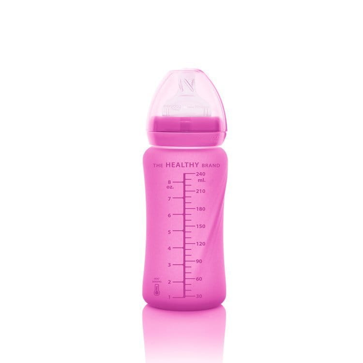 Everyday Baby Szklana Butelka Reagująca na Temperaturę 240 ml M - Wiśniowa