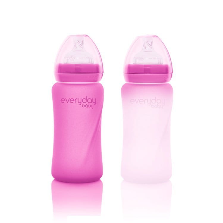 Everyday Baby Szklana Butelka Reagująca na Temperaturę 240 ml M - Wiśniowa