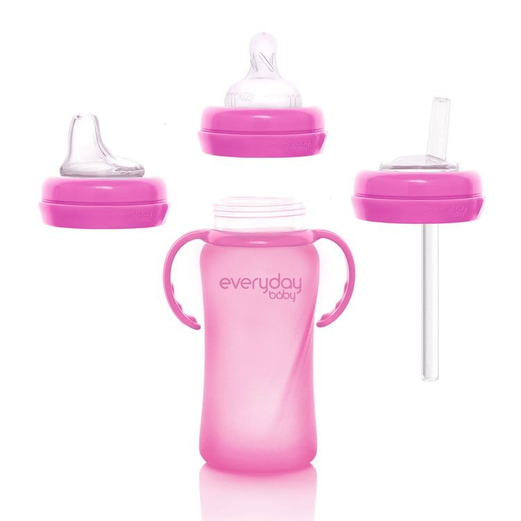 Everyday Baby Szklana Butelka Reagująca na Temperaturę 240 ml M - Wiśniowa