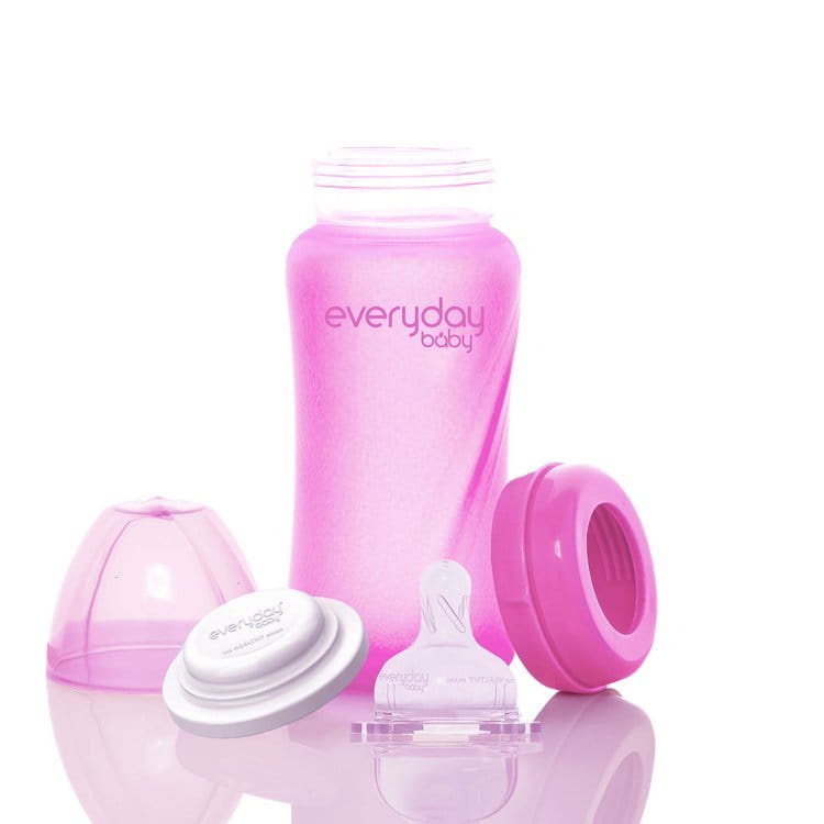 Everyday Baby Szklana Butelka Reagująca na Temperaturę 240 ml M - Wiśniowa