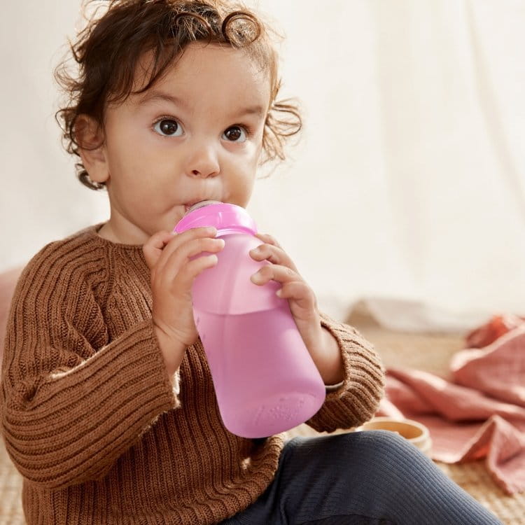 Everyday Baby Szklana Butelka Reagująca na Temperaturę 240 ml M - Wiśniowa