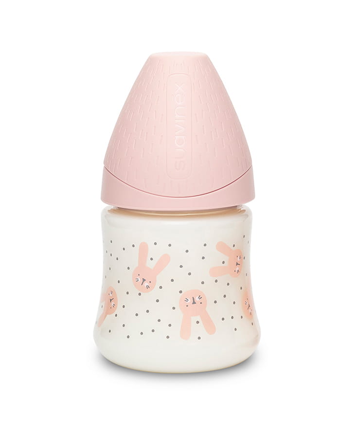 Suavinex Hygge Baby Butelka 150ml kotek różowy 0+