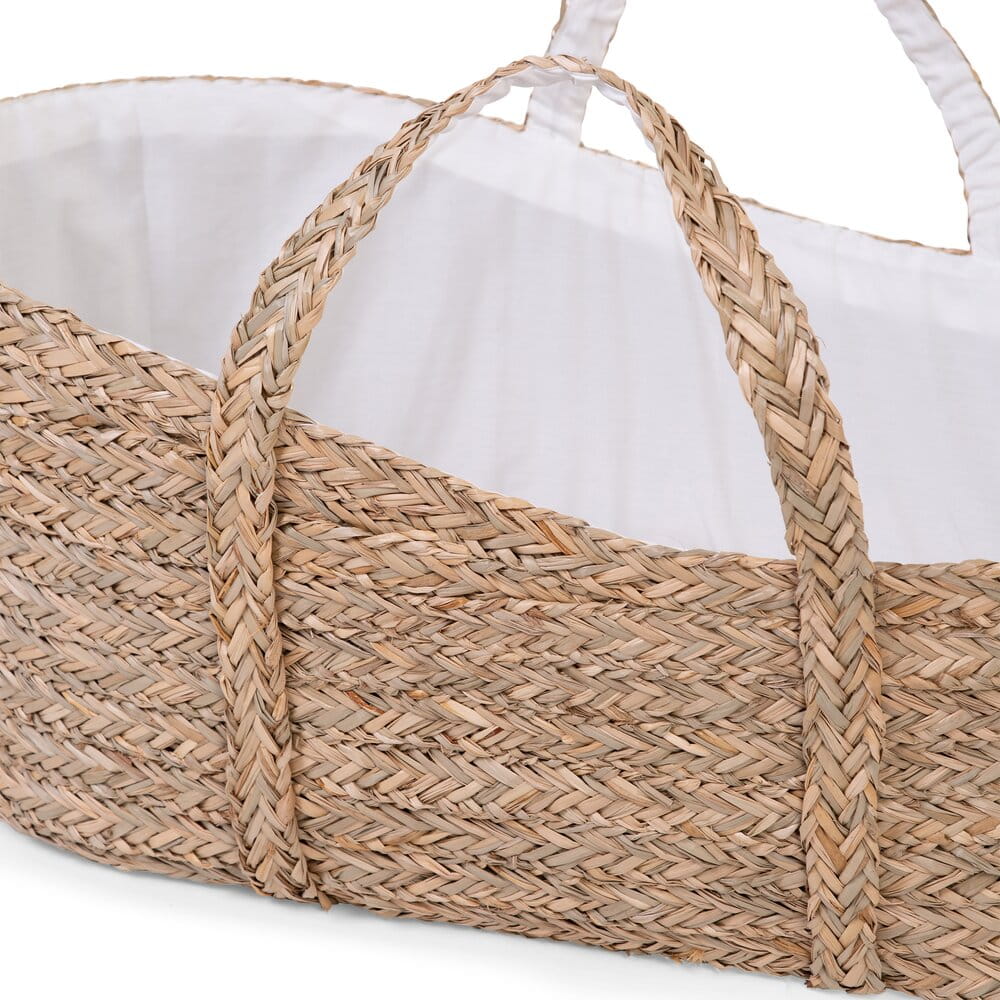 Childhome Kosz Mojżesza z trawy morskiej z materacykiem 0-6m
