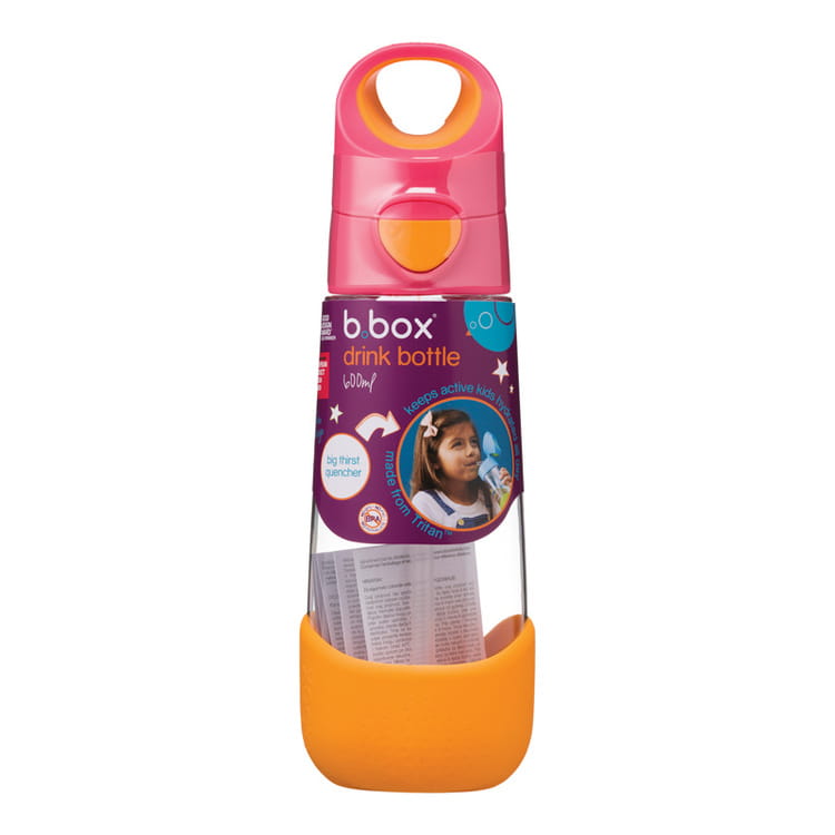 b.box Butelka Tritanowa ze Słomką Strawberry Shake 600 ml