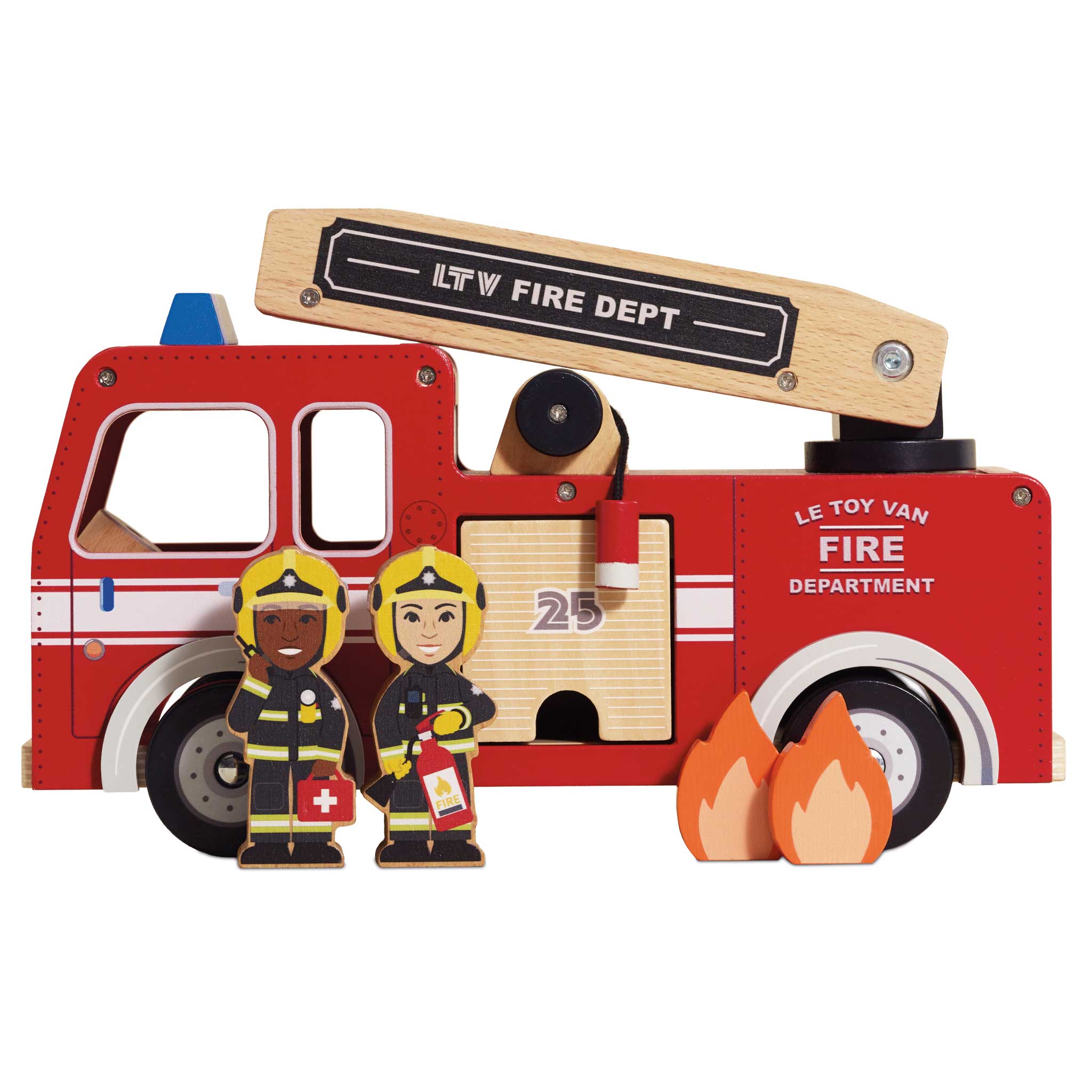 Le Toy Van Wóz Strażacki Drewniany z Figurkami 3+ | Edukacyjny