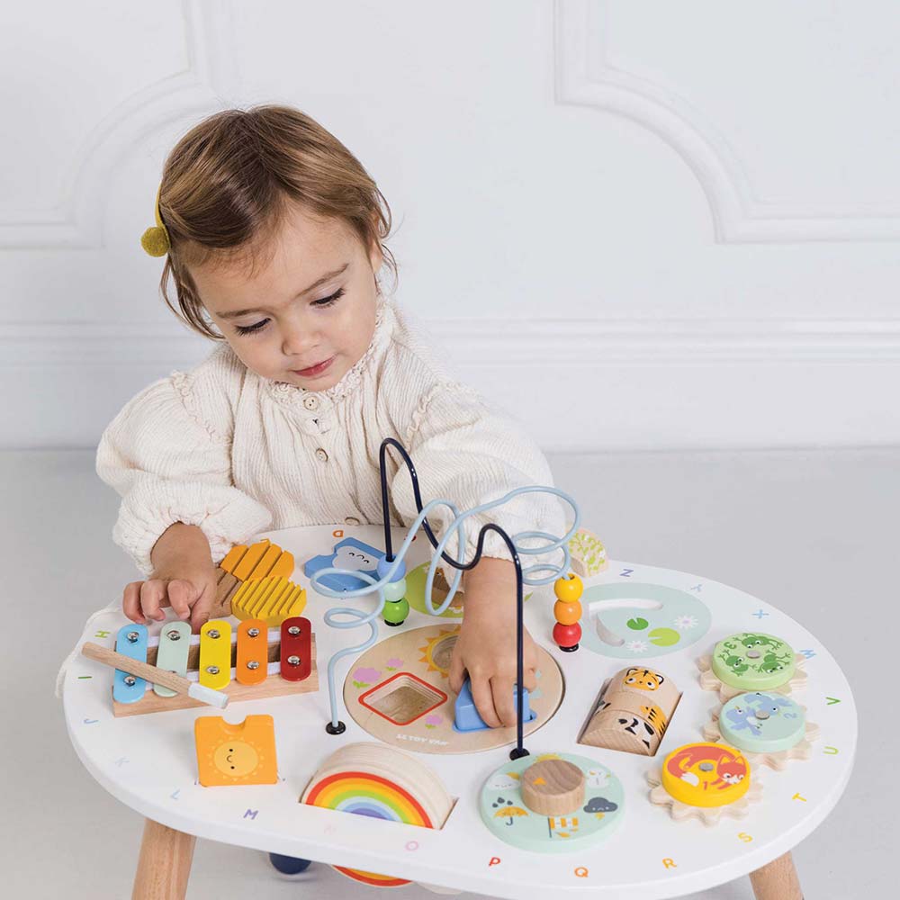 Le Toy Van Stolik Edukacyjny Sensoryczny Drewniany 18m+