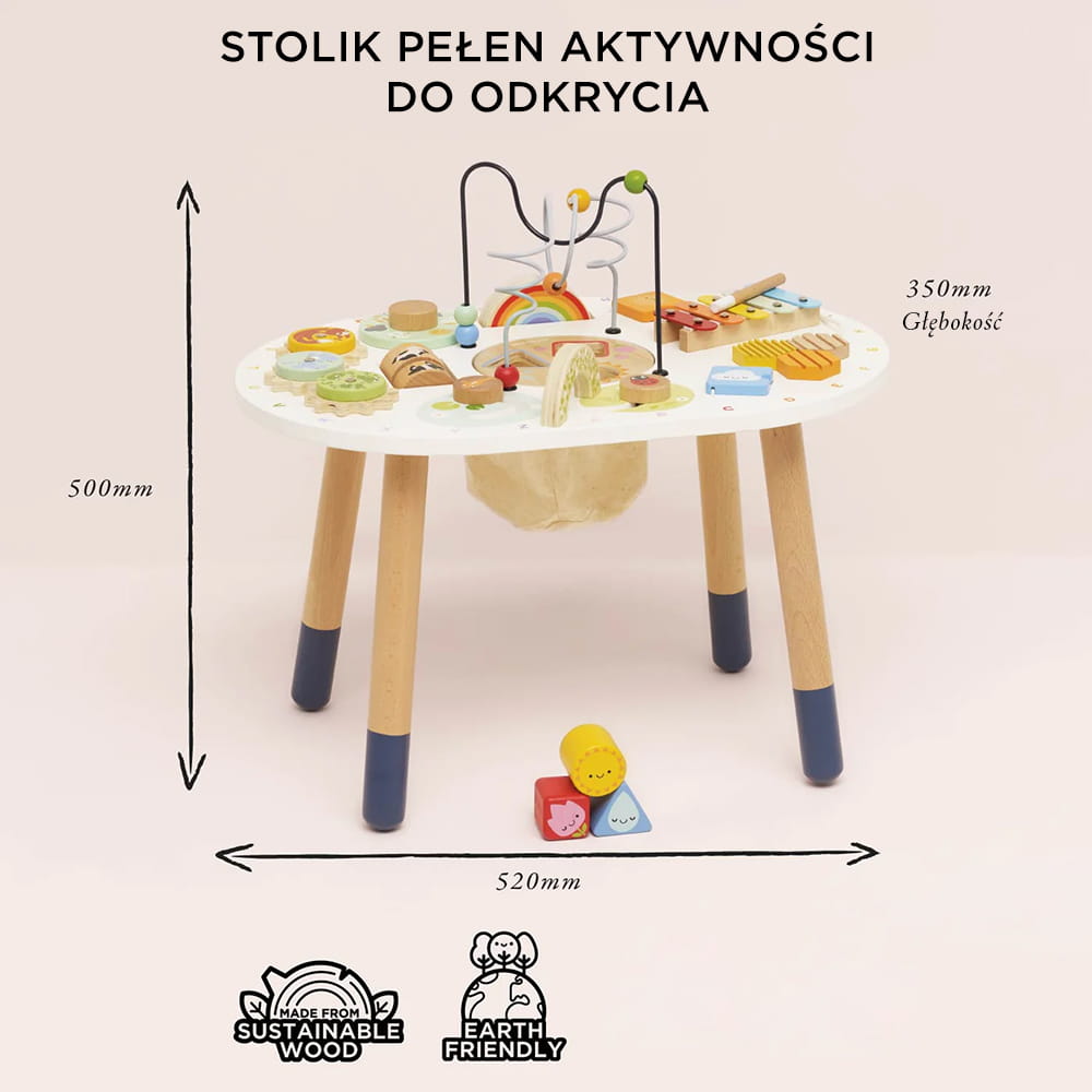 Le Toy Van Stolik Edukacyjny Sensoryczny Drewniany 18m+