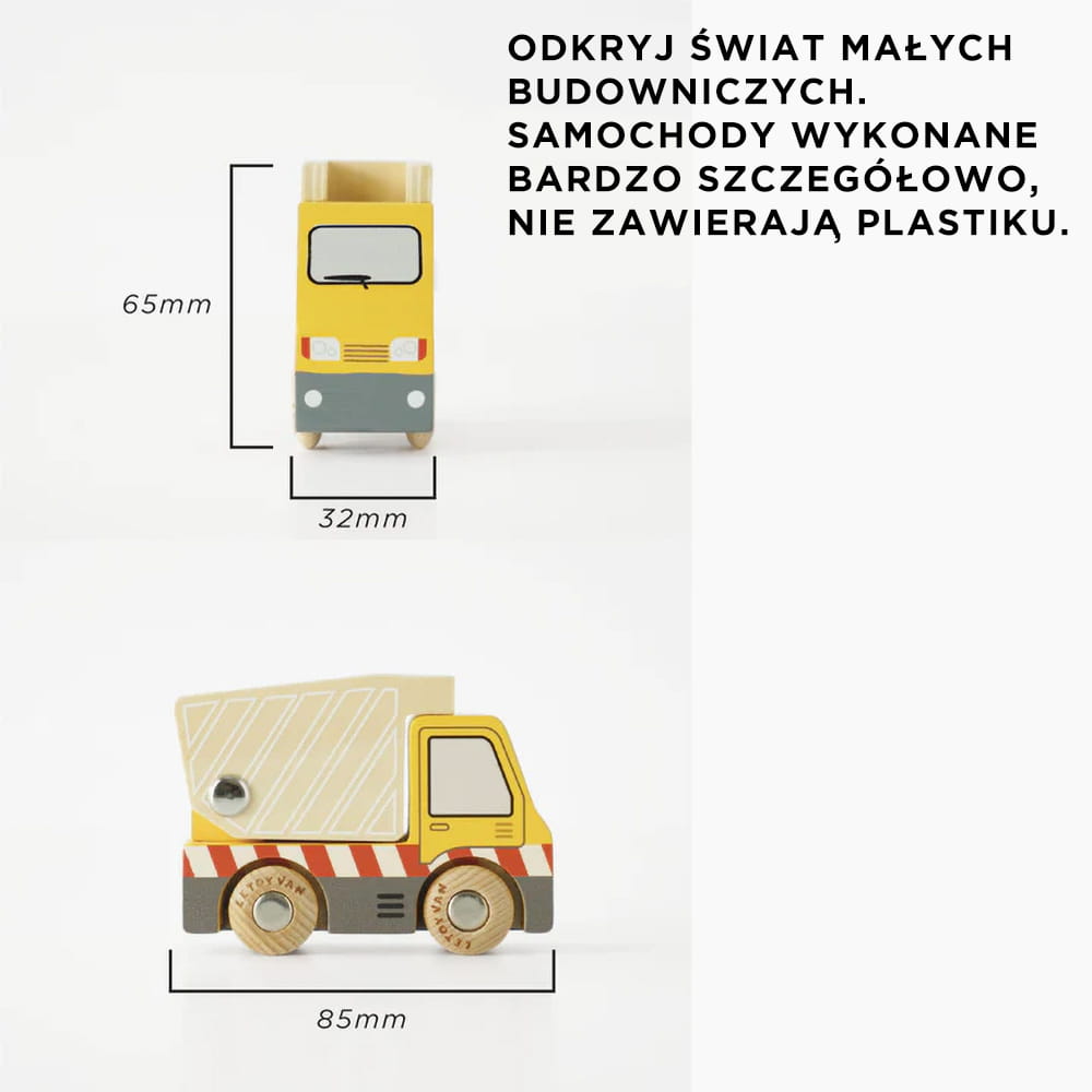 Le Toy Van Drewniane Pojazdy Budowlane 3+ | Edukacyjne