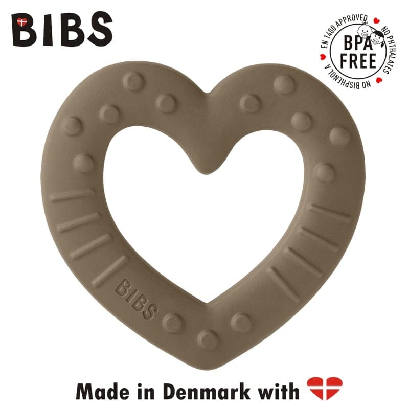 Gryzak BIBS Baby Bities Heart Dark Oak 3m+