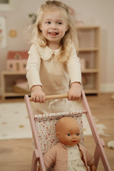 Little Dutch – Drewniany wózek dla lalek FSC – stylowy wózeczek dla dzieci 3+